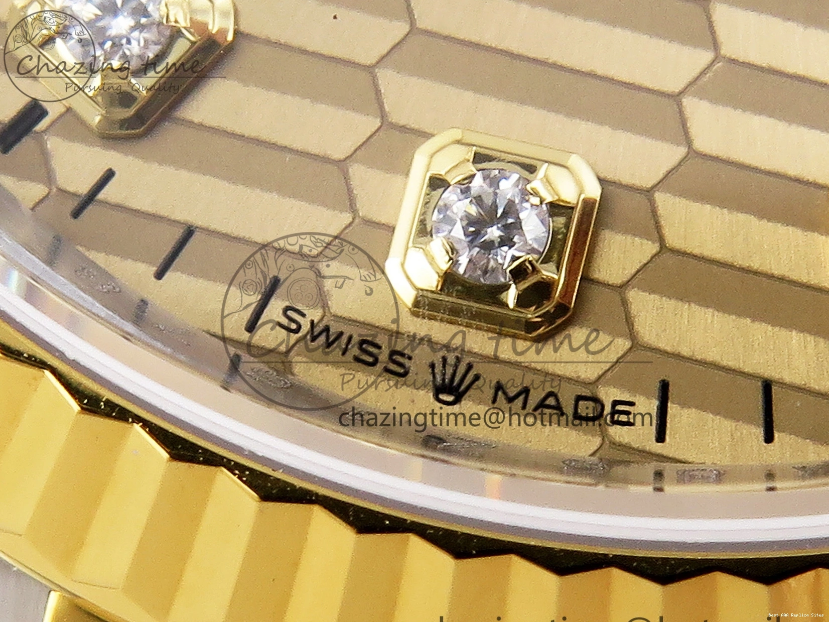 Good Copy Rolex Watches Best 904L on VS Premium Edition 1897 YG Diamonds 1:1 36 Jubilee Steel Textured SS Bracelet DateJust 126233 Dial VSF 0102